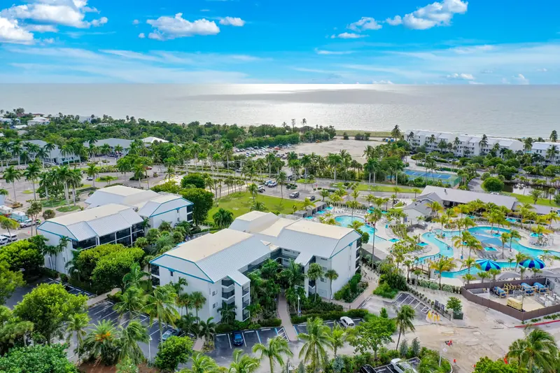 Aerial view of Captiva Resort Villas and the Gulf