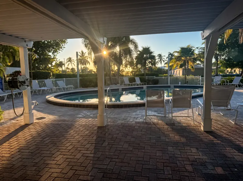 Pool pavilion seating