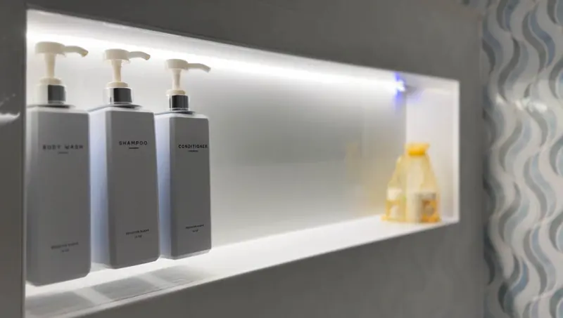 Lit shower niche
