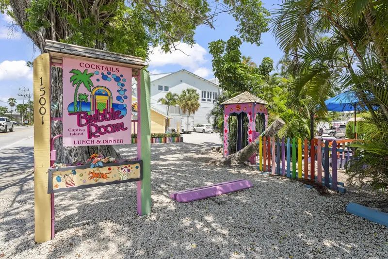 The Bubble Room sign