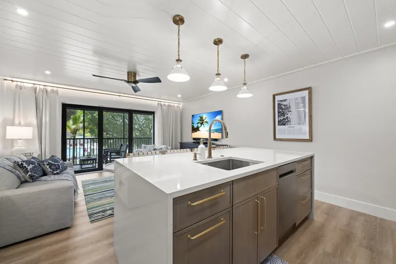 Custom kitchen with quartz island