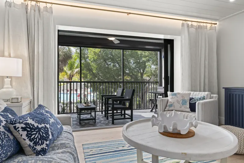 Sliding glass doors to the private lanai